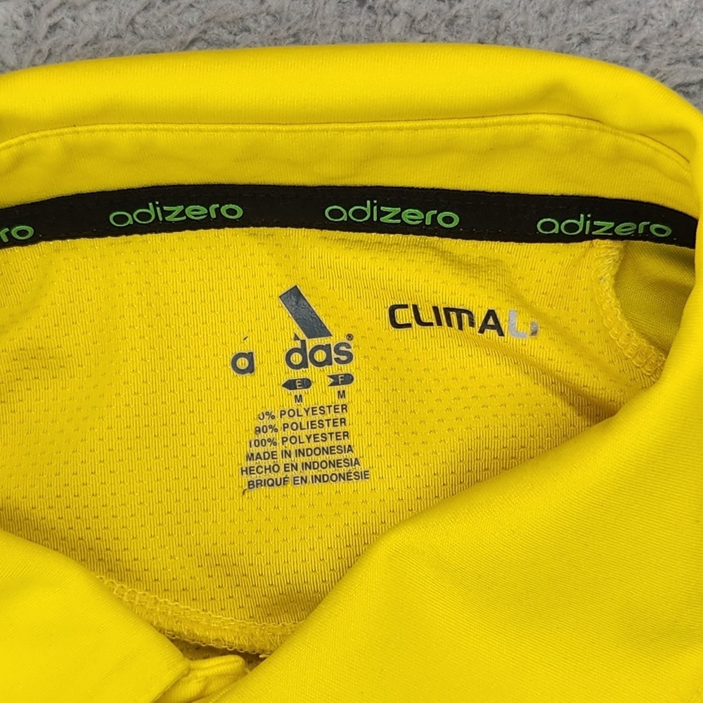 ADIDAS University of Michigan Wolverines Clima Lite Polo Shirt Mens M Yellow - Picture 3 of 5